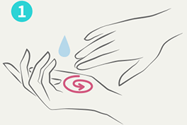 手のひらで混ぜ合わせる